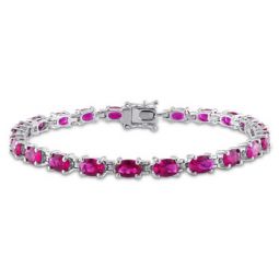 16 1/2 CT TGW Created Ruby Bracelet In Sterling Silver