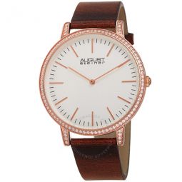 Quartz Crystal White Dial Mens Watch