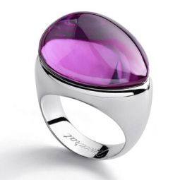 Womens Galea Sterling Silver Fuchsia Crystal Ring