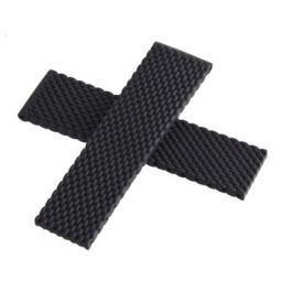 Black Mesh Rubber Strap 24mm