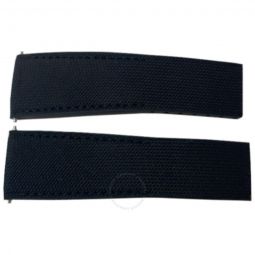 24mm Black Rubber & Canvas Strap 264S
