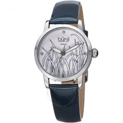 Pattern Quartz Diamond White Dial Ladies Watch