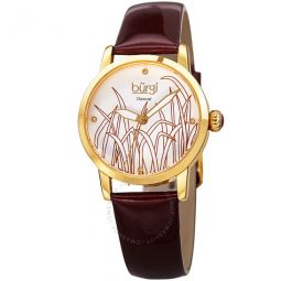 Pattern Quartz Diamond White Dial Ladies Watch