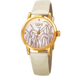 Pattern Quartz Diamond White Dial Ladies Watch