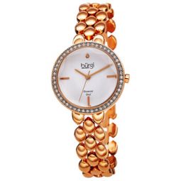 Quartz Diamond White Dial Rose Gold-tone Ladies Watch