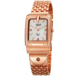 Quartz White Dial Rose Gold-tone Ladies Watch