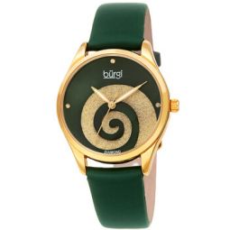 Swirl Quartz Diamond Green Dial Ladies Watch