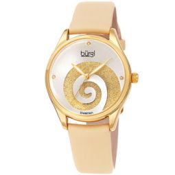 Swirl Quartz Diamond Silver Dial Ladies Watch