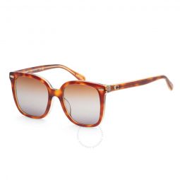 Brown Teal Grey Gradient Square Ladies Sunglasses
