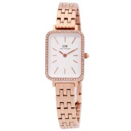 Quadro Quartz Crystal White Dial Ladies Watch