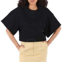 Ladies Black Vlad Cropped Top, Brand Size 38 (US Size 6)