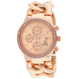 Lev Multi-Function Rose Dial Rose Gold-tone Ladies Watch