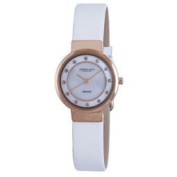Arhus Diamond Round Rose Gold-tone Steel Pearl Dial Ladies Watch JE6100-09-009