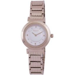 Djursland Round Rose Gold-tone Steel Swarovski Crystal Ladies Watch