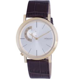 Randers Gold-tone Steel Silver Sunray Dial Watch