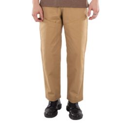 Mens Beige Shasta Straight-Leg Cotton Trousers, Waist Size 28