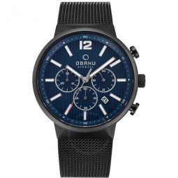Classic Chronograph Quartz Blue Dial Mens Watch