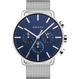 Classic Chronograph Quartz Blue Dial Mens Watch