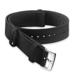 Nato 21 mm Black Coated Nylon Fabric Watch Band