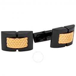 Stainless Steel Cufflinks - Black/Gold