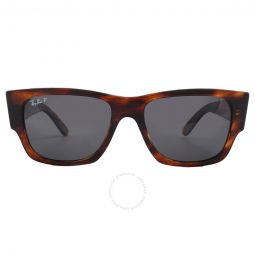Carlos Polarized Black Rectangular Unisex Sunglasses