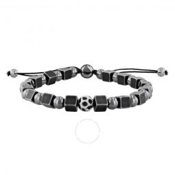 Mens Stainless Steel Hematite Bead Bolo Bracelet