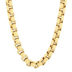 Mens Yellow Finish Box Link Stainless Steel Chain