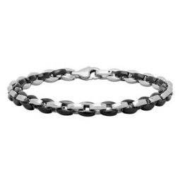 Oval Chain Link Mens Stainless Steel Bracelet