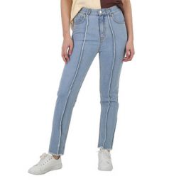 Ladies Frayed Slim Fit Jeans, Brand Size 36 (US Size 4)