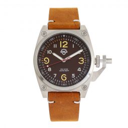 Pascal Quartz Brown Dial Camel Leather Mens Watch