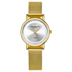 Symphony Quartz Diamond Silver Dial Ladies Watch