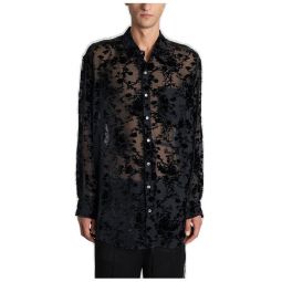 Ann Demeulemeester Mark 하이 플로럴 벨벳 컴포트 셔츠 B0013132FA616