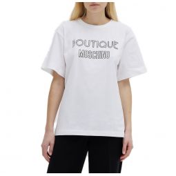 Boutique Moschino 로고 장식 크루넥 티셔츠 HA1207