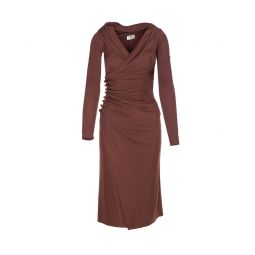 Elisabetta Franchi 임벨리시드 버튼 저지 드레스 AB82257E2