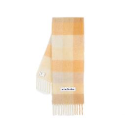 Acne Studios 로고 패치 체크 스카프 CA0084