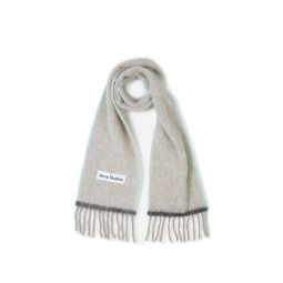 Acne Studios 로고 패치 프린지 엣지 스카프 CA0290