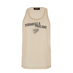 Dsquared2 로고 프린트 슬리브리스 탑 S71NL0112D20053