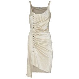 Paco Rabanne 주름 스쿠프 넥 미니 드레스 23PJRO523VI0261