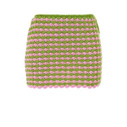 프라다 투톤 크로셰 미니 스커트 21526SOOO16SX