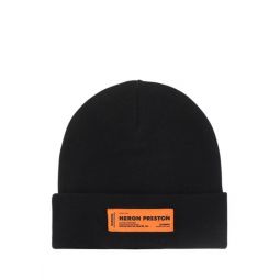 Heron Preston 로고 패치 골지 니트 비니 HWLC004F22KNI001