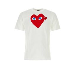 Comme des Garcons 플레이 하트 프린트 크루넥 티셔츠 AXT086051