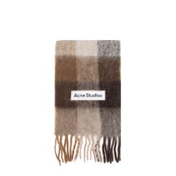 Acne Studios 로고 패치 체크 스카프 CA0084