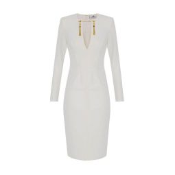 Elisabetta Franchi 체인 장식 미디 드레스 AB80557E2