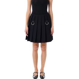 프라다 링 디테일 플리츠 미니 스커트 P185Y108N
