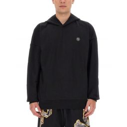 Philipp Plein 로고 패치 긴팔 후디 MJB3071PJ0002N