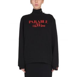 Raf Simons 그래픽 크루넥 스웨터 222165E