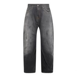 Acne Studios 로고 패치 와이드 레그 진 A00515