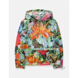 Camo Print Mesh Pullover Hoodie