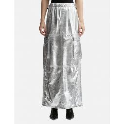 WET LEATHER MAXI SKIRT