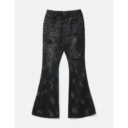 Mud Destroyed Wide Flare Jeans
